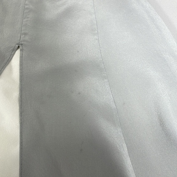 CLUB MONACO Skirt Gray White Silk Split Front Size 00 - Picture 6 of 10